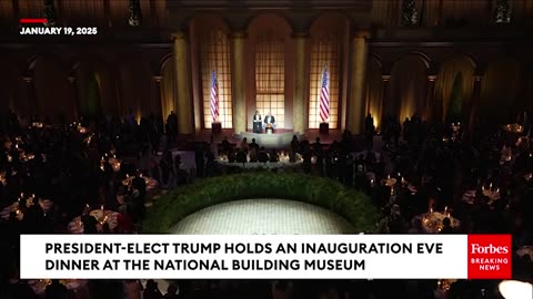 President-Elect Trump, Alongside Melania, Delivers Remarks At Inauguration Eve Dinner