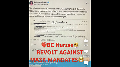 BC Nurses REVOLT AGAINST MASK MANDATES.❤️‍🔥MASSNONCOMPLIANCE💪