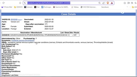 ZERO Detail in European VAERS Data Reporting | Clip