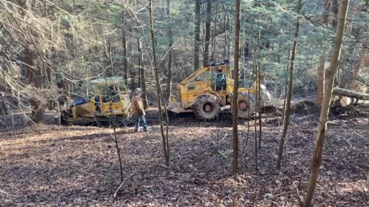 Stuck skidder gets unstuck