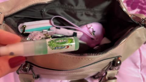 Whats in my Temu Pink Mauve Bag.