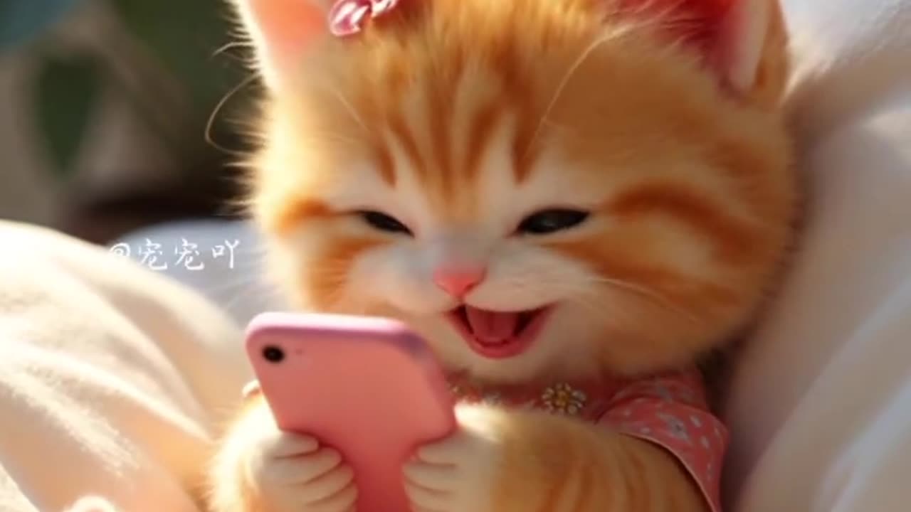 "My little cat says, 'I’m serious about playing with the phone.'"