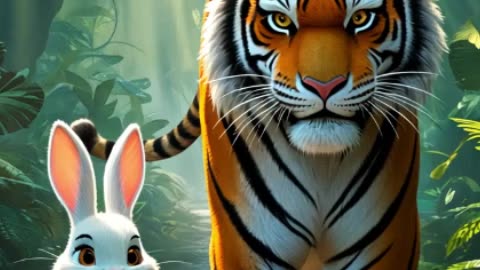 Cute Rabbit Rescues Tiger from Poachers Attack