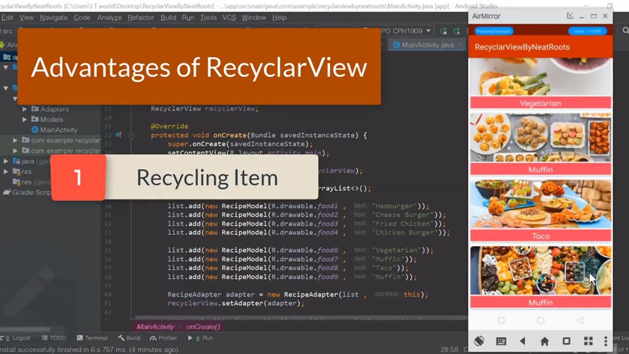 28 Advantages of RecyclerView - RecyclerView in Android