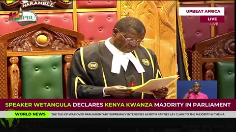 Speaker Wetangula Declares Kenya Kwanza Majority in Parliament