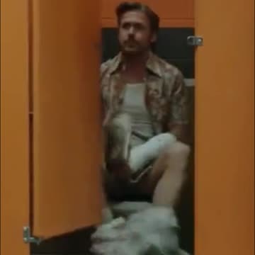 The way he struggles with the door and fumbles to pull his pants up 😂