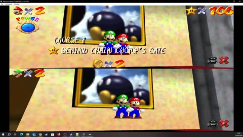 Super Mario 64 Multiplayer Splitscreen [Remaining RA] - Coin-Rush in Bob-Omb Battlefield [NC]