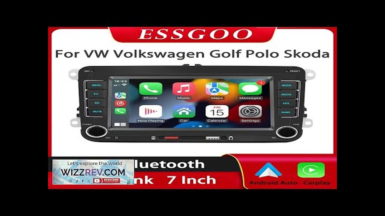 ESSGOO 2 Din Car Radio GPS Android Auto Carplay For 7" VW Review