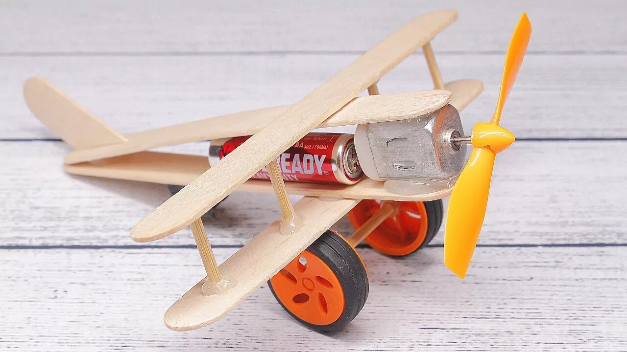 DIY Toy Wooden Plane with DC Motor - Step-by-Step Guide