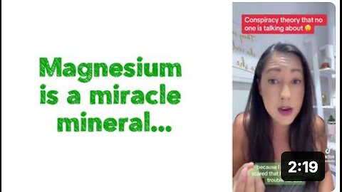 Magnesium is a miracle mineral...