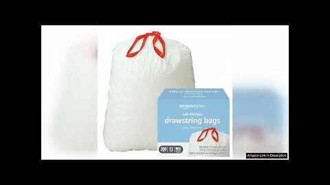 Amazon Basics Tall Kitchen Drawstring Trash Bags, Clean Fresh Scent, 13 Gallon, Review