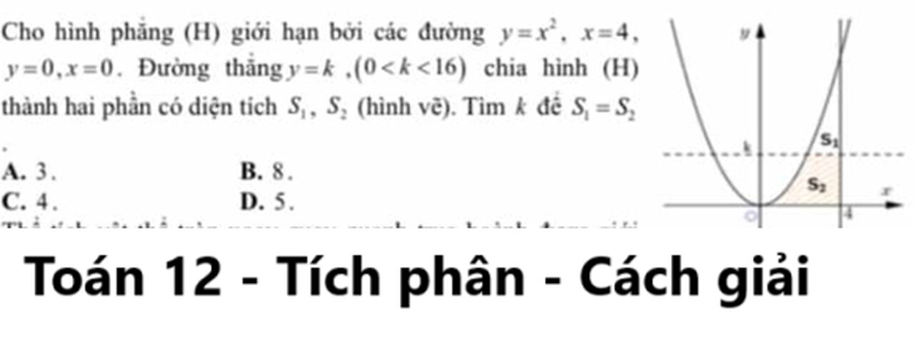 Toán 12: Cho hình phẳng (H) giới hạn bởi các đường y=x^2, x=4