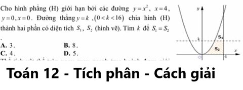 Toán 12: Cho hình phẳng (H) giới hạn bởi các đường y=x^2, x=4