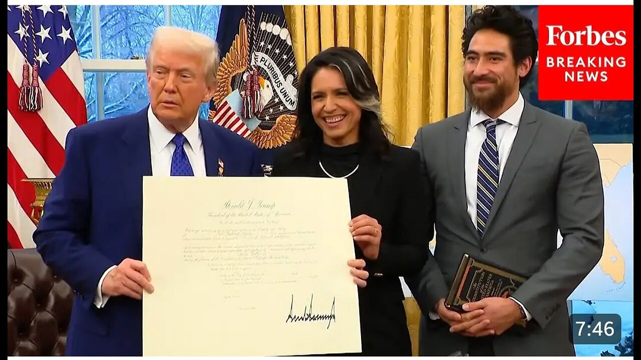 BREAKING NEWS: Tulsi Gabbard Sworn In As DNI By Pam Bondi At Oval Office Ceremony Alongside Trump