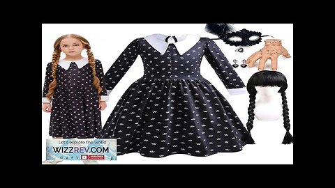 Vinagte Gothic Black Dress Girls Wednesday TV Series Role Playing Costume Toddler Review