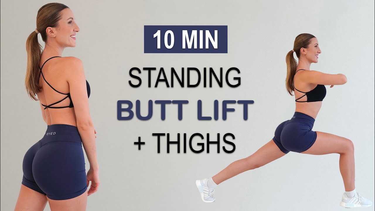 10 MIN STANDING BUTT LIFT + TONED THIGHS | Round Booty | No Equipment, No Repeat