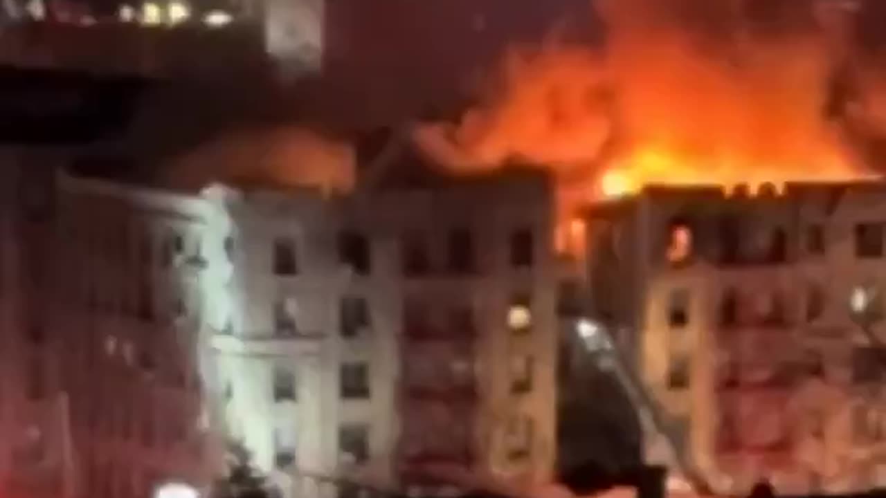 Inferno: The fire that engulfed a residential block tonight in...