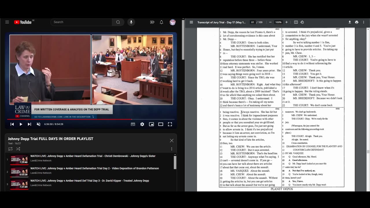 Couples react: Depp vs Heard transcripts of the trial day 16 (part 4)