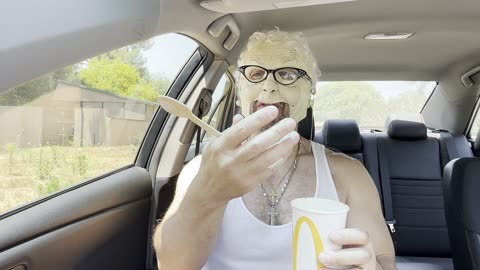 Granny Goatee reviews McDonald's NEW Kit Kat Banana Split McFlurry A Day Early!!