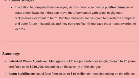 Acorn Stairlifts conspiracy and the involvement of its agents, here's an overview