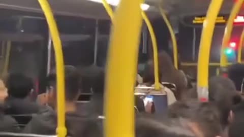 Irish man on bus.. hes the only white guy........ the rest are migrants