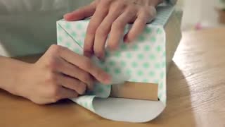 How to wrap a box with wrapping paper - gift box