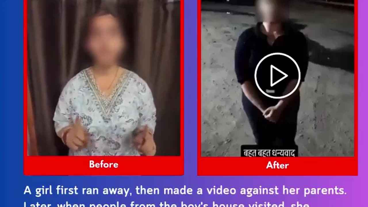 A girl first ran away, then made a video against her parents.