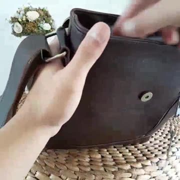 Genuine Classic Men's Leather Sling Bag in Dark Brown