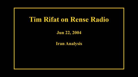 Jun 22, 2004 - Iran Analysis