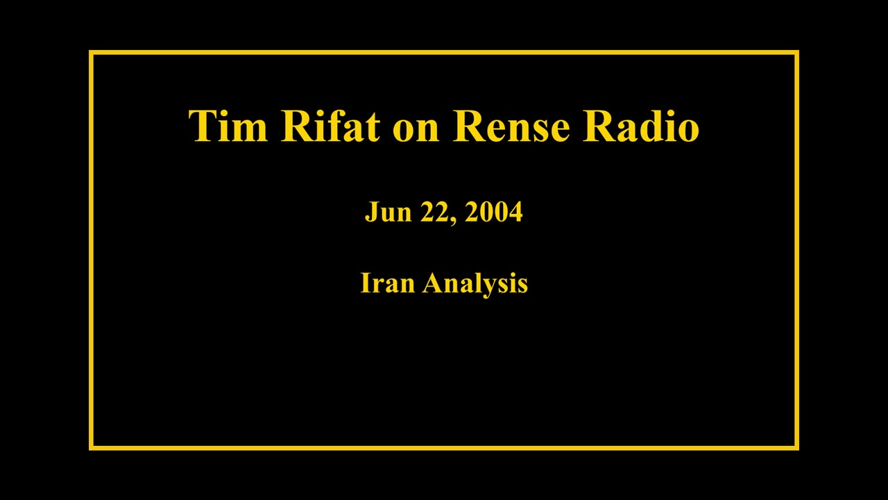 Jun 22, 2004 - Iran Analysis