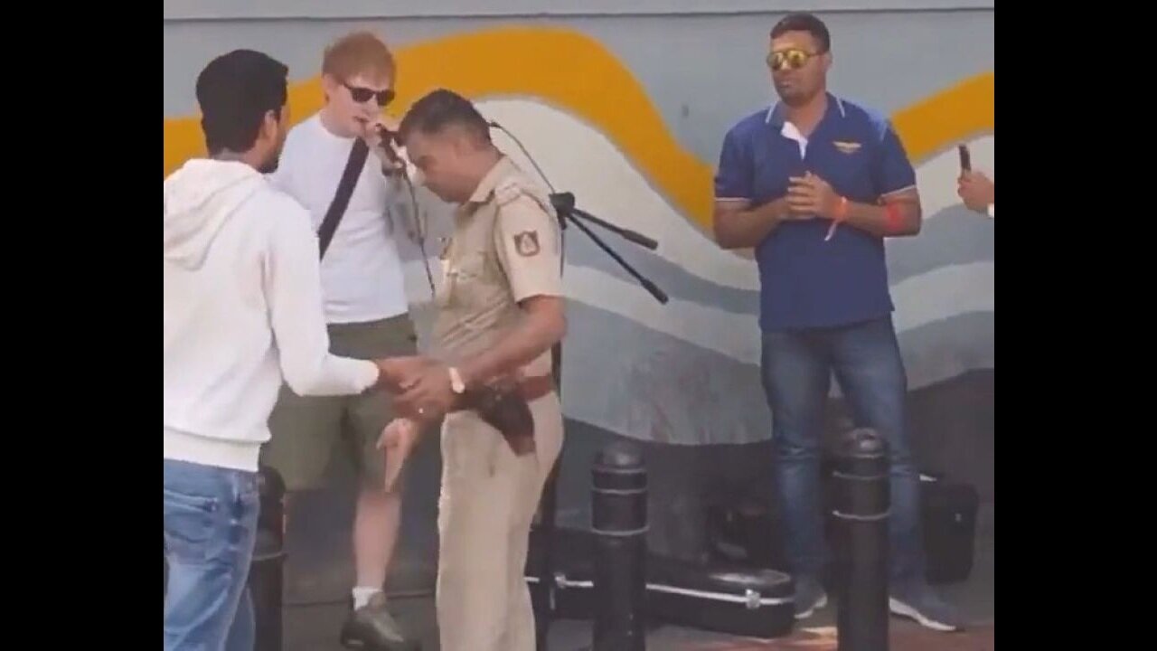 Ed Sheeran Does A Surprise Concert In Streets Of Bangalore, India… Only To Have A Cop Pull The Plug