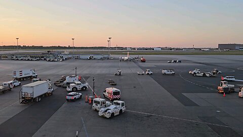 sunrise over departing planes