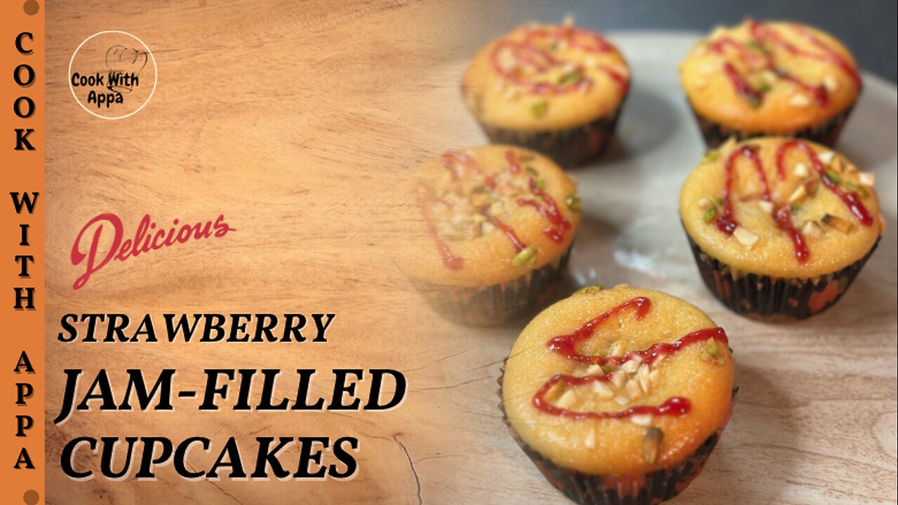 Strawberry Jam-filled Cupcakes | Berry Bliss Cupcake | Strawberry Heart Cupcake | Strawberry Cupcake