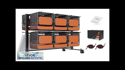 VEVOR Folding Chair Cart Double Layer Mobile Stackable Chair Dolly Storage Rack Review