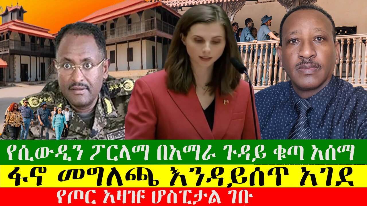 የጦር አዛዡ ሆስፒታል ገቡ፣ፋኖ መግለጫ እንዳይሰጥ አገደ፣ጅማን ሮም አድርጋታለሁ፣ የሲውዲን ፖርላማ በአማራ ጉዳይ ቁጣ አሰማ፣ዘውዱ ሾውZewdu show