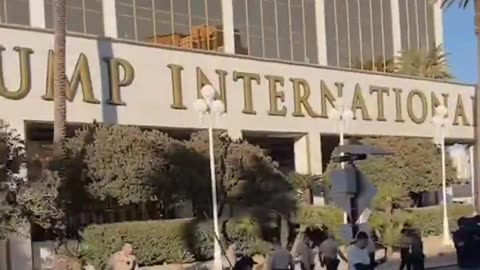 Protestors are now outside President Trump's Hotel in Las Vegas, screaming