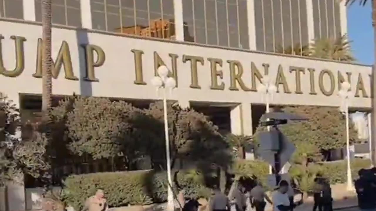 Protestors are now outside President Trump's Hotel in Las Vegas, screaming