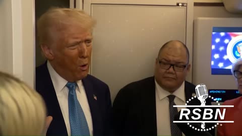 President Trump Takes Reporter's Question on Air Force One Feburary 19th, 2025