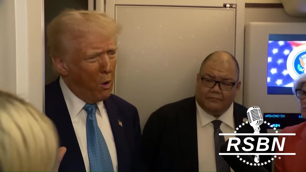 President Trump Takes Reporter's Question on Air Force One Feburary 19th, 2025
