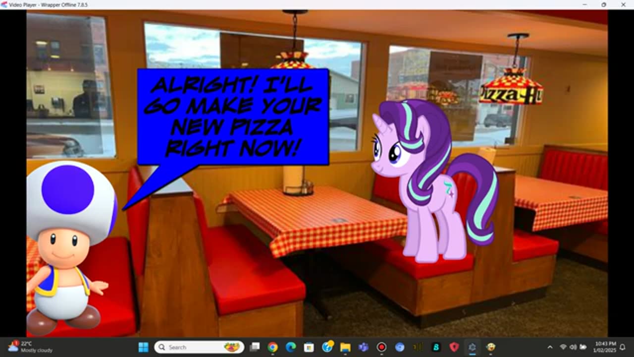 Dark Chocolate Bowser steals Starlight Glimmer's pizza at Pizza Hut/Grounded