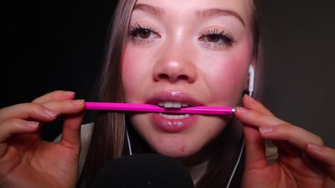 ASMR_EATING_YOU_WITH_CHOPSTICKS👅_+_PENCIL_NOMS ASMR Lia