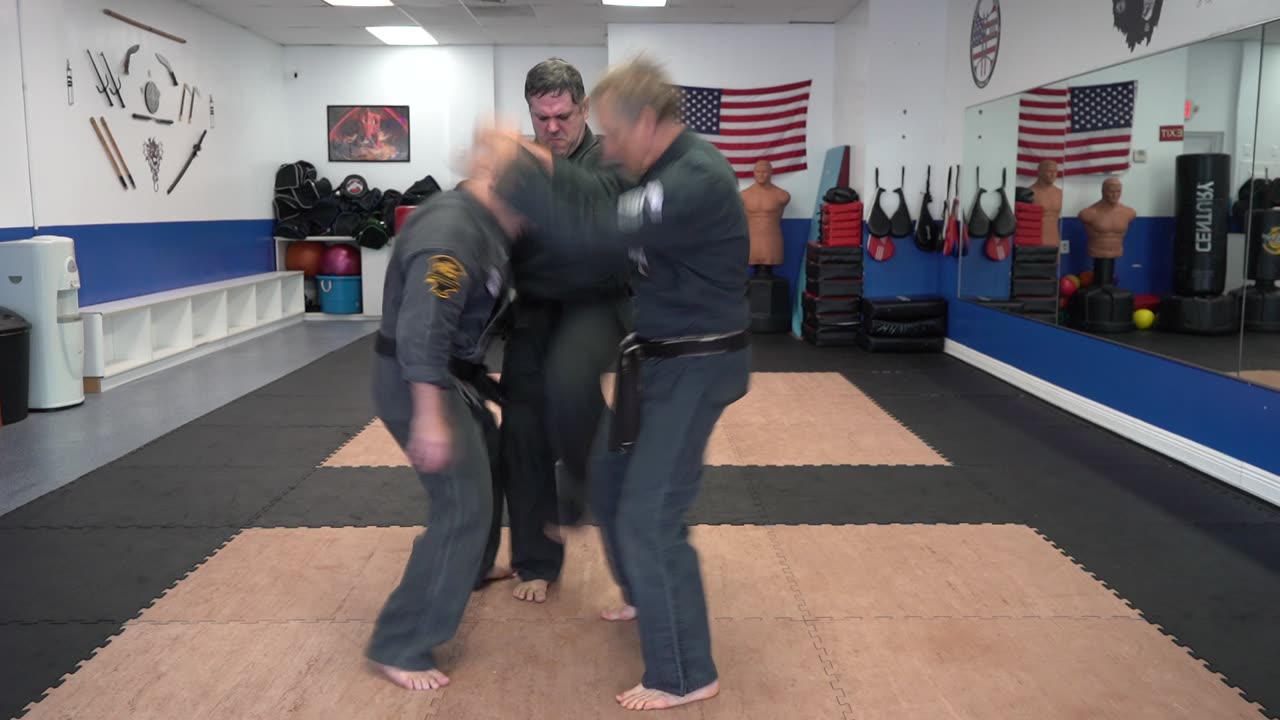 An example of the American Kenpo technique Snakes of Wisdom