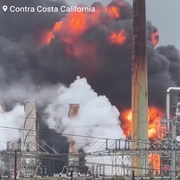 Massive fire has broken out at the Martinez refinery plant Contra Costa County, California