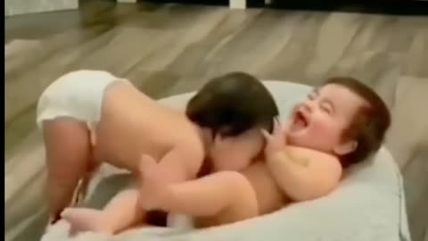 Funny Twin Baby Laughing Compilation 🍓🍓_shorts _viral(720P_HD)