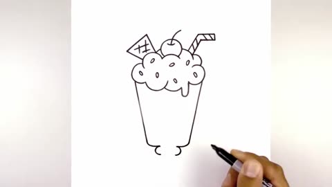 How to Draw A Cartoon Milkshake