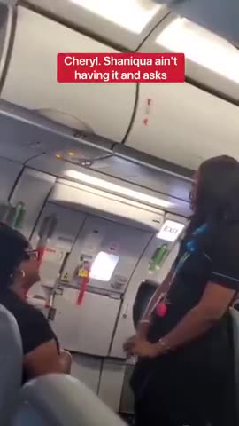 Fat Black Queen Will Not Move from Emergency Row on Plane so Everyone Has to Deplane for Her.mp4