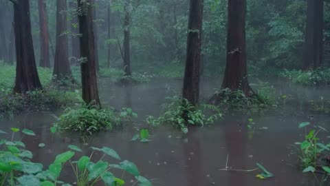 The streams and rain in the valley