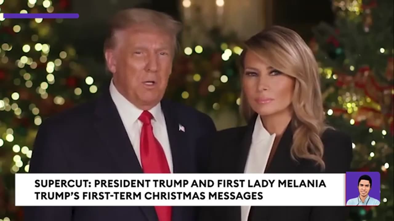 SUPERCUT President Trump And First Lady Melania Trump Share Christmas Messages In First Term
