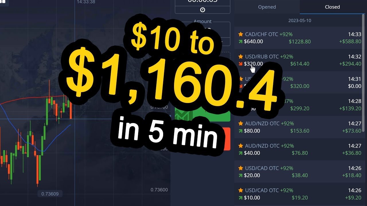 $10 to $1,160.4 in 5 MIN. with history proof