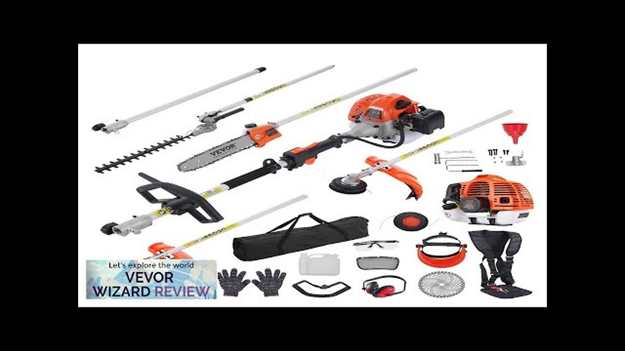 VEVOR 43CC 6-in-1 Multi-Functional Trimming Tools Gas Hedge Trimmer Weed Eater String Review